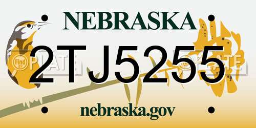 2TJ5255 Nebraska License Plate