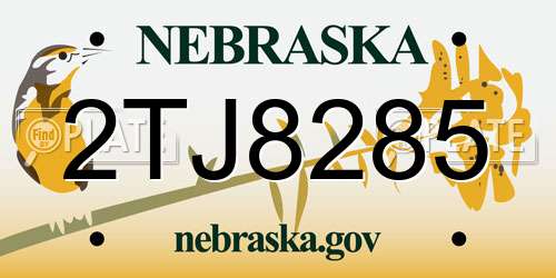 2TJ8285 Nebraska License Plate