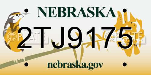 2TJ9175 Nebraska License Plate
