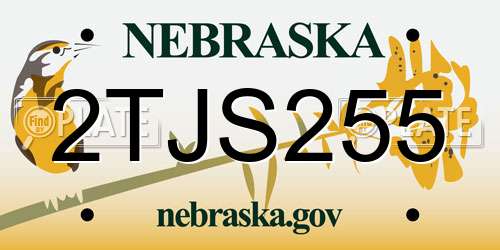 2TJS255 Nebraska License Plate
