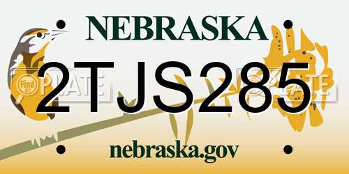 2TJS285 Nebraska License Plate