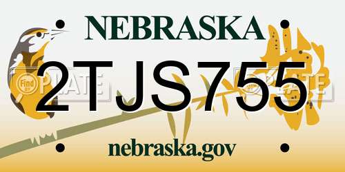 2TJS755 Nebraska License Plate
