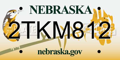 2TKM812 Nebraska License Plate