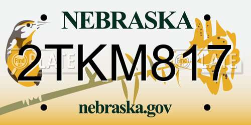 2TKM817 Nebraska License Plate