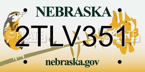 2TLV351 Nebraska License Plate