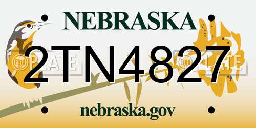 2TN4827 Nebraska License Plate