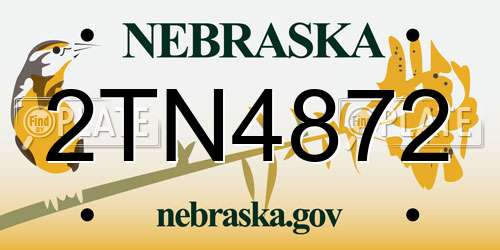 2TN4872 Nebraska License Plate