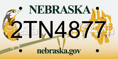 2TN4877 Nebraska License Plate