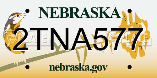 2TNA577 Nebraska License Plate
