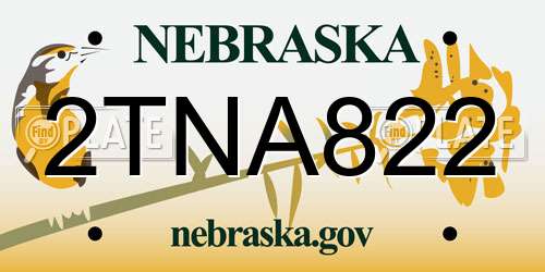 2TNA822 Nebraska License Plate