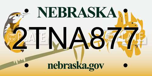 2TNA877 Nebraska License Plate