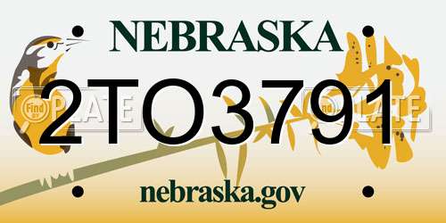 2TO3791 Nebraska License Plate