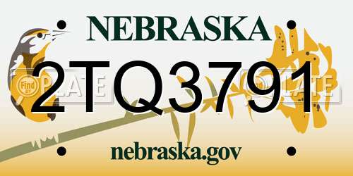 2TQ3791 Nebraska License Plate