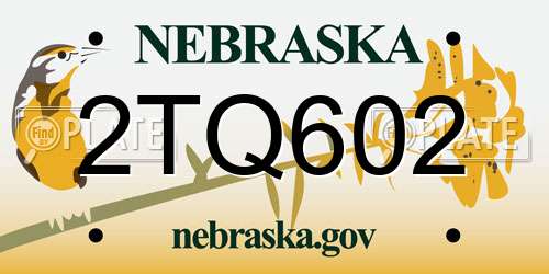 2TQ602 Nebraska License Plate