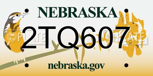 2TQ607 Nebraska License Plate