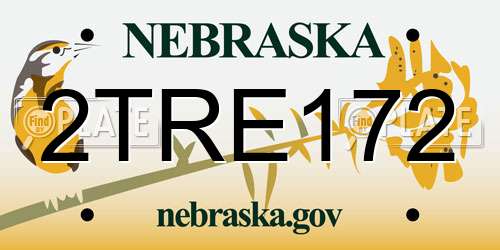 2TRE172 Nebraska License Plate