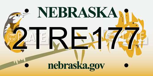 2TRE177 Nebraska License Plate