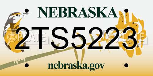 2TS5223 Nebraska License Plate