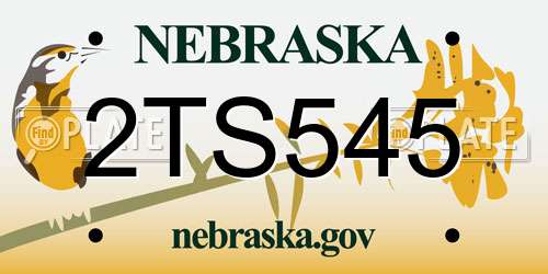 2TS545 Nebraska License Plate