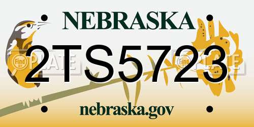 2TS5723 Nebraska License Plate