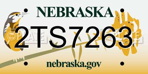 2TS7263 Nebraska License Plate