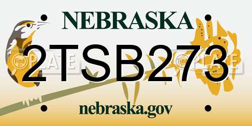 2TSB273 Nebraska License Plate