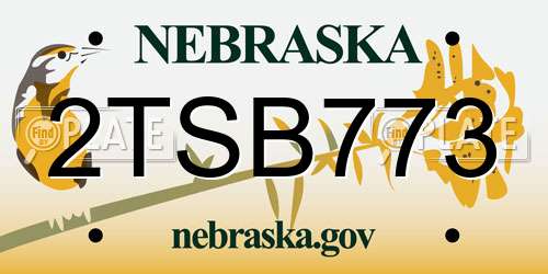 2TSB773 Nebraska License Plate