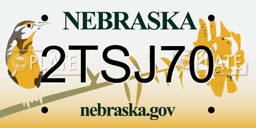 2TSJ70 Nebraska License Plate