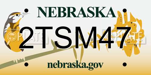 2TSM47 Nebraska License Plate