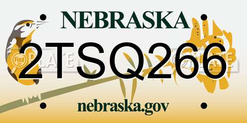 2TSQ266 Nebraska License Plate