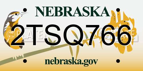 2TSQ766 Nebraska License Plate