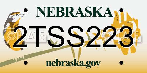 2TSS223 Nebraska License Plate