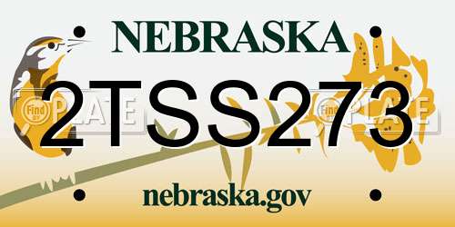 2TSS273 Nebraska License Plate