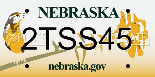 2TSS45 Nebraska License Plate