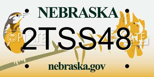 2TSS48 Nebraska License Plate