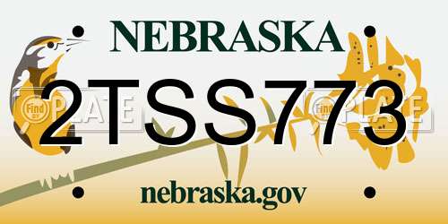 2TSS773 Nebraska License Plate