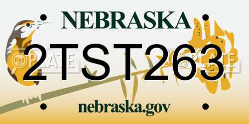 2TST263 Nebraska License Plate
