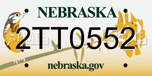 2TT0552 Nebraska License Plate