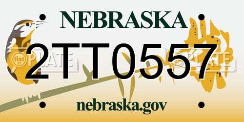 2TT0557 Nebraska License Plate