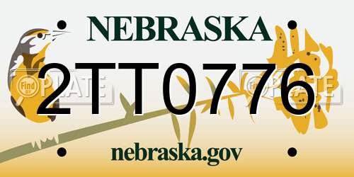 2TT0776 Nebraska License Plate