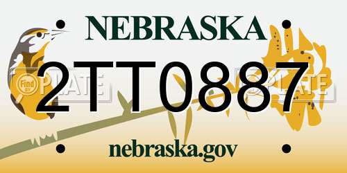 2TT0887 Nebraska License Plate