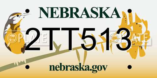 2TT513 Nebraska License Plate