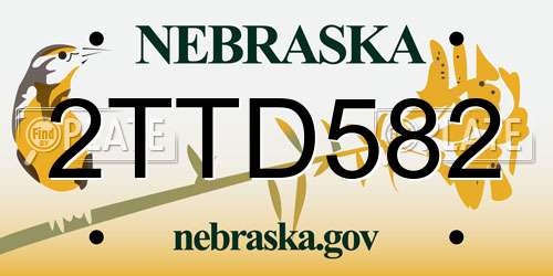 2TTD582 Nebraska License Plate