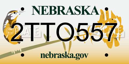2TTO557 Nebraska License Plate