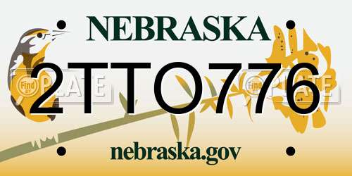2TTO776 Nebraska License Plate