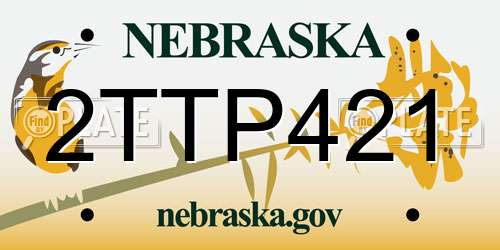 2TTP421 Nebraska License Plate