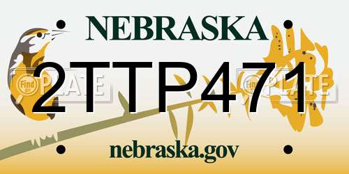 2TTP471 Nebraska License Plate