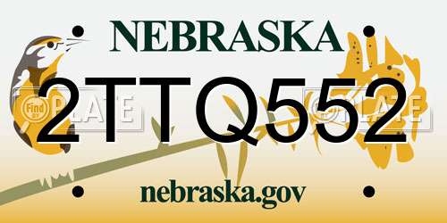 2TTQ552 Nebraska License Plate