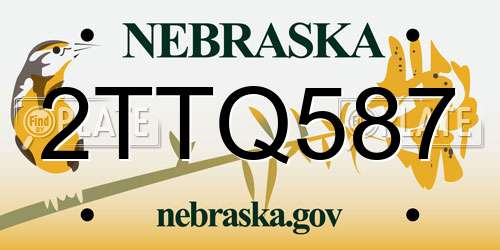2TTQ587 Nebraska License Plate