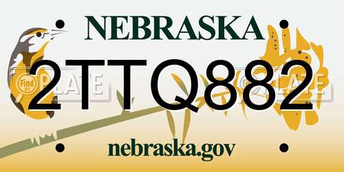 2TTQ882 Nebraska License Plate